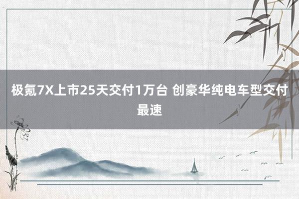 极氪7X上市25天交付1万台 创豪华纯电车型交付最速