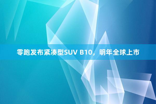 零跑发布紧凑型SUV B10，明年全球上市