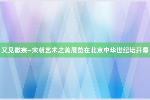 又见徽宗—宋朝艺术之美展览在北京中华世纪坛开幕