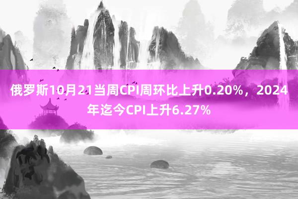 俄罗斯10月21当周CPI周环比上升0.20%，2024年迄今CPI上升6.27%