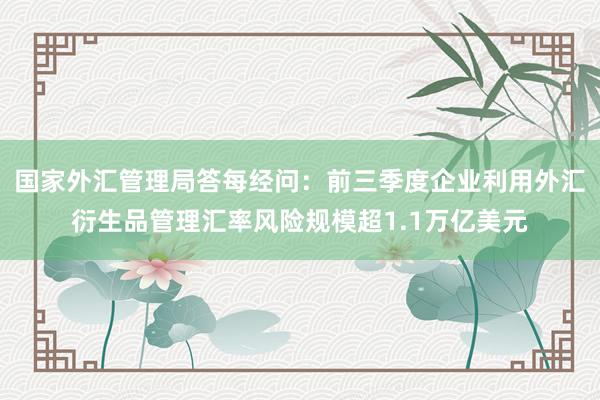 国家外汇管理局答每经问：前三季度企业利用外汇衍生品管理汇率风险规模超1.1万亿美元