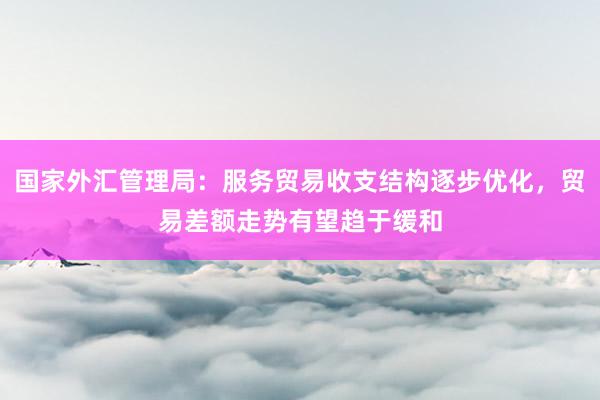 国家外汇管理局：服务贸易收支结构逐步优化，贸易差额走势有望趋于缓和