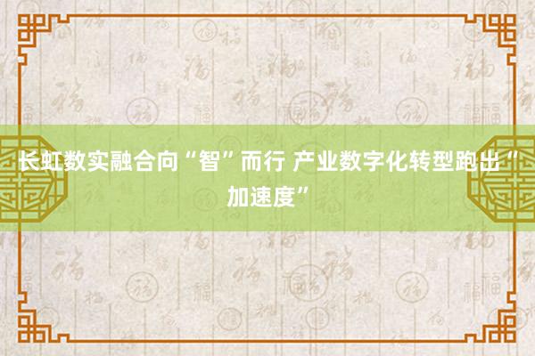 长虹数实融合向“智”而行 产业数字化转型跑出“加速度”