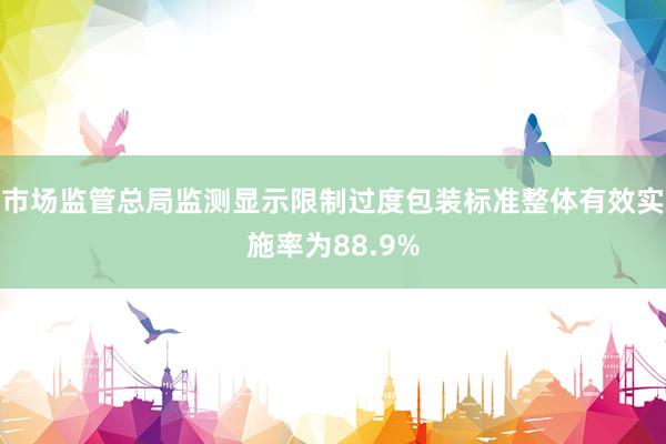 市场监管总局监测显示限制过度包装标准整体有效实施率为88.9%