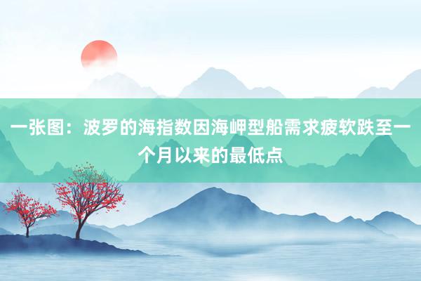 一张图：波罗的海指数因海岬型船需求疲软跌至一个月以来的最低点