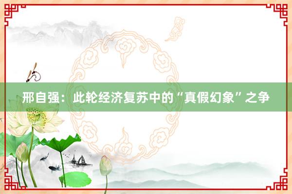 邢自强：此轮经济复苏中的“真假幻象”之争