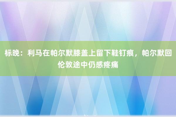 标晚：利马在帕尔默膝盖上留下鞋钉痕，帕尔默回伦敦途中仍感疼痛