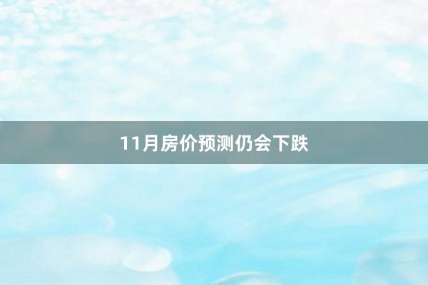 11月房价预测仍会下跌