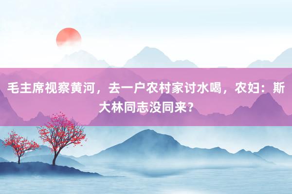 毛主席视察黄河，去一户农村家讨水喝，农妇：斯大林同志没同来？