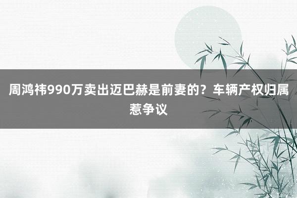 周鸿祎990万卖出迈巴赫是前妻的？车辆产权归属惹争议