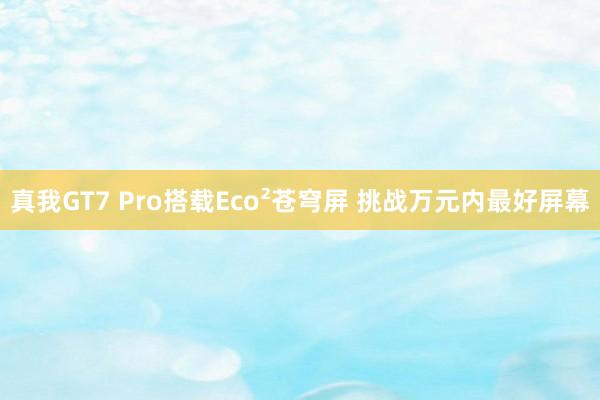 真我GT7 Pro搭载Eco²苍穹屏 挑战万元内最好屏幕