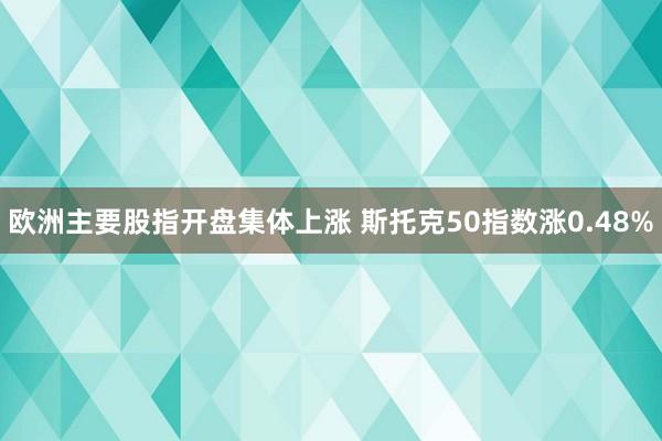 欧洲主要股指开盘集体上涨 斯托克50指数涨0.48%