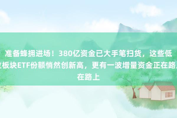 准备蜂拥进场！380亿资金已大手笔扫货，这些低位板块ETF份额悄然创新高，更有一波增量资金正在路上