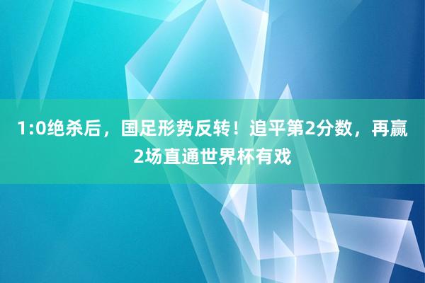 1:0绝杀后，国足形势反转！追平第2分数，再赢2场直通世界杯有戏