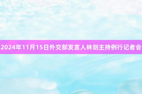 2024年11月15日外交部发言人林剑主持例行记者会