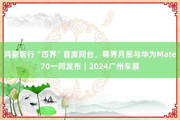 鸿蒙智行“四界”首度同台，尊界月底与华为Mate70一同发布｜2024广州车展