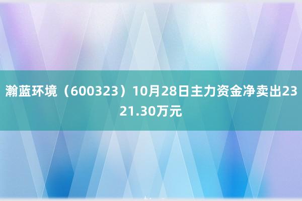 瀚蓝环境（600323）10月28日主力资金净卖出2321.30万元