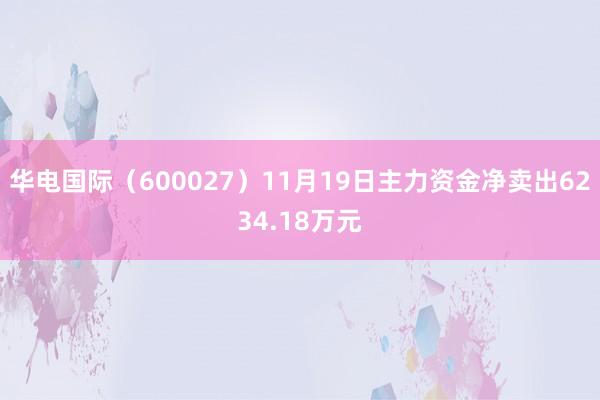 华电国际（600027）11月19日主力资金净卖出6234.18万元