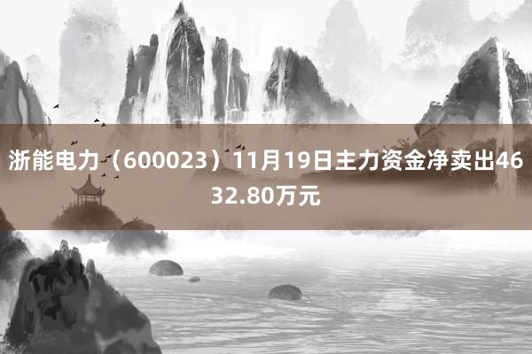 浙能电力（600023）11月19日主力资金净卖出4632.80万元