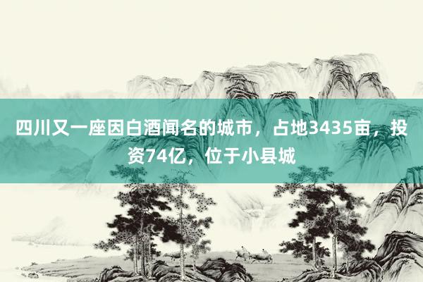 四川又一座因白酒闻名的城市，占地3435亩，投资74亿，位于小县城