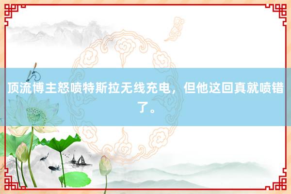 顶流博主怒喷特斯拉无线充电，但他这回真就喷错了。