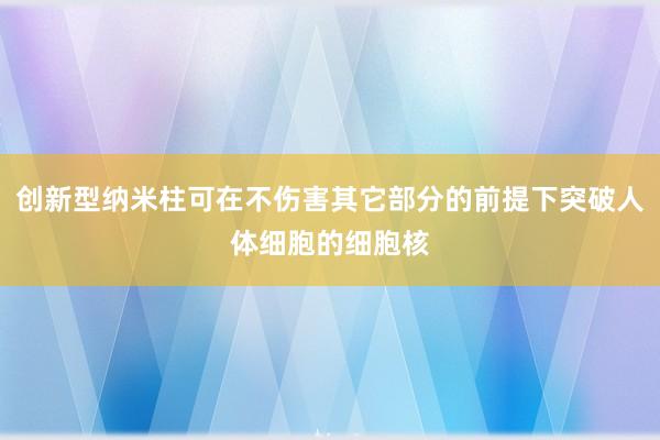 创新型纳米柱可在不伤害其它部分的前提下突破人体细胞的细胞核