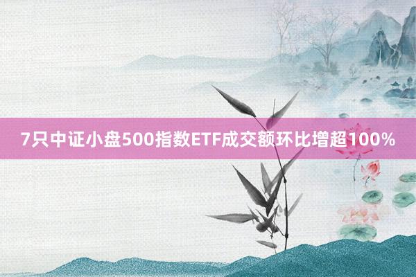 7只中证小盘500指数ETF成交额环比增超100%