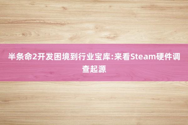 半条命2开发困境到行业宝库:来看Steam硬件调查起源