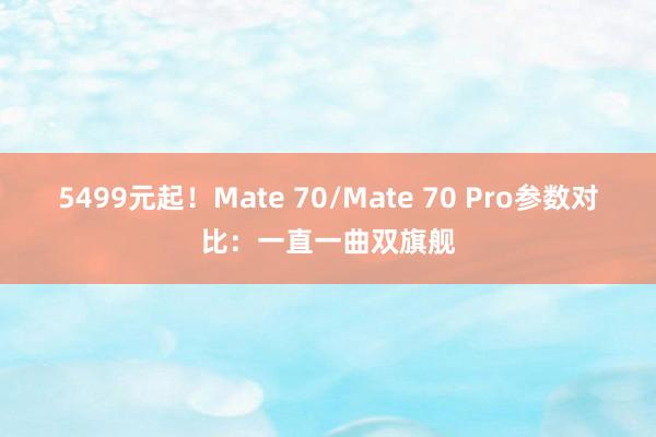 5499元起！Mate 70/Mate 70 Pro参数对比：一直一曲双旗舰