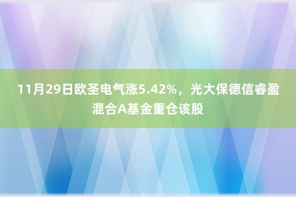 11月29日欧圣电气涨5.42%，光大保德信睿盈混合A基金重仓该股