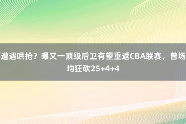 遭遇哄抢？曝又一顶级后卫有望重返CBA联赛，曾场均狂砍25+4+4