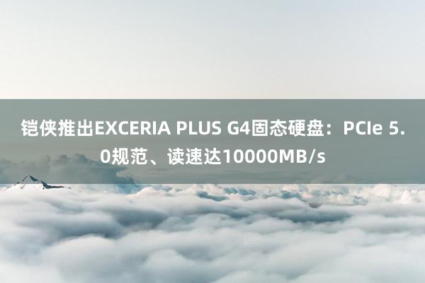 铠侠推出EXCERIA PLUS G4固态硬盘：PCIe 5.0规范、读速达10000MB/s