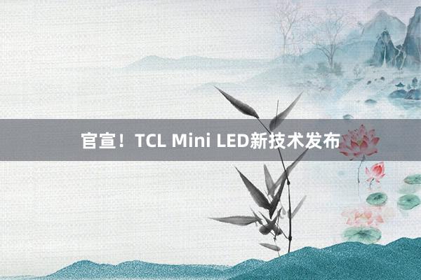 官宣！TCL Mini LED新技术发布