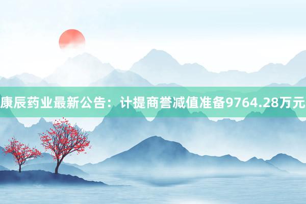 康辰药业最新公告：计提商誉减值准备9764.28万元